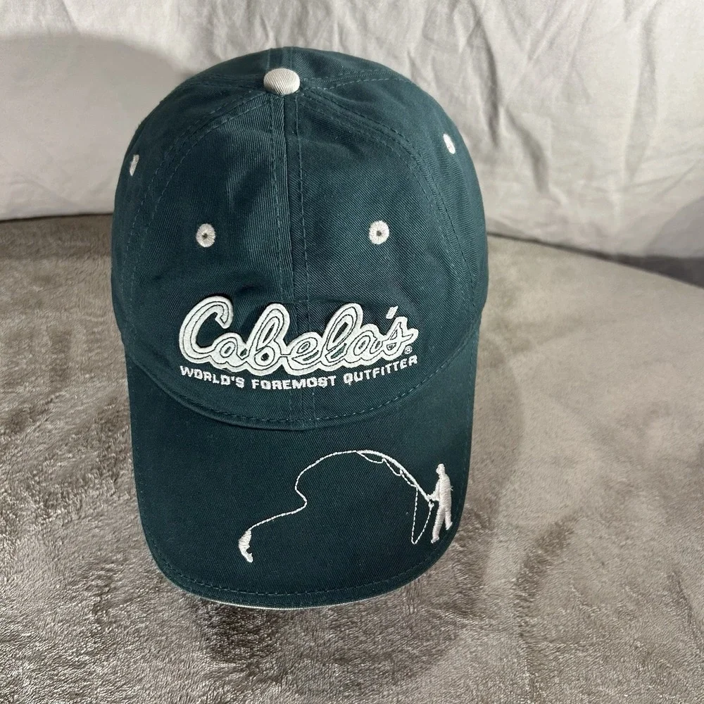Cabela's World's Foremost Outfitter Fly Fishing Baseball Cap Green Hat